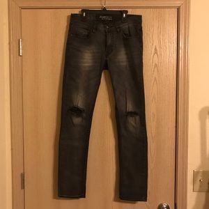 JackThreads Black/Grey Skinny Jeans